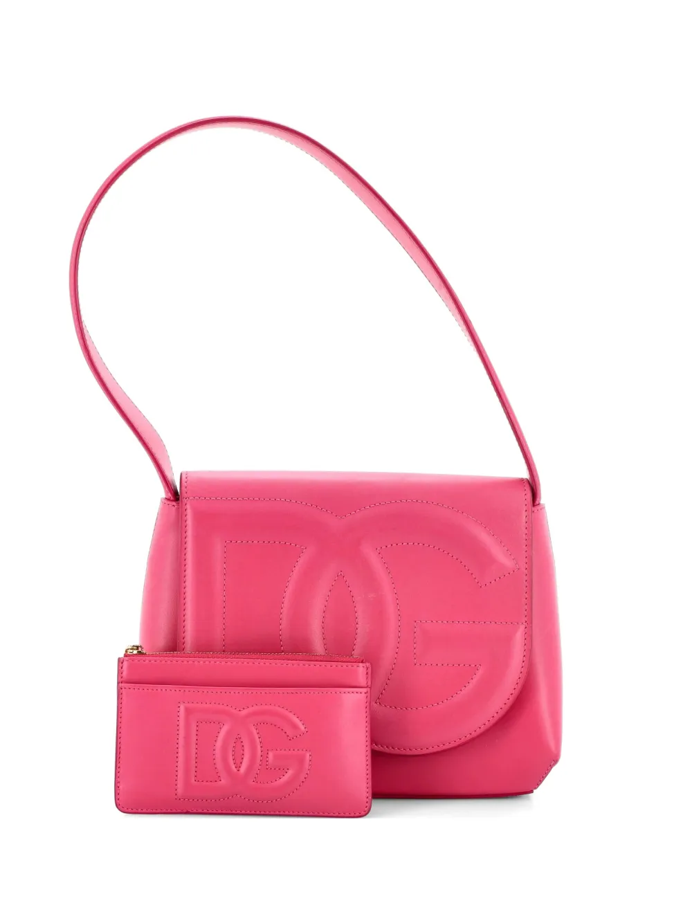 Dolce & Gabbana Pre-Owned DG Logo Flap Hobo Bag Leather Small shoulder bag - Rosa