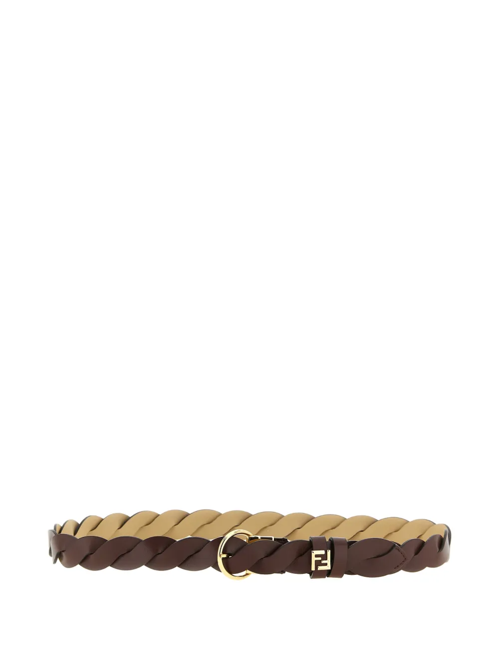 FENDI FF reversible braided loop belt - Marrone