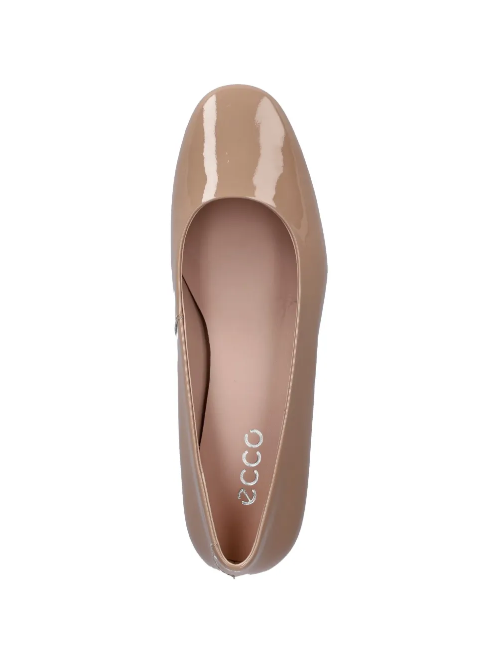ECCO patent-finish block-heel pumps Beige