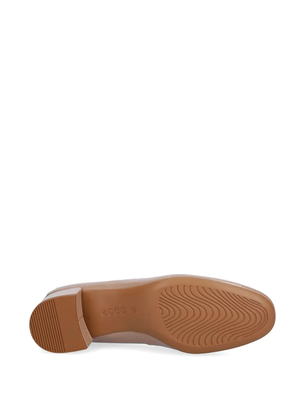 ECCO patent-finish block-heel pumps Beige