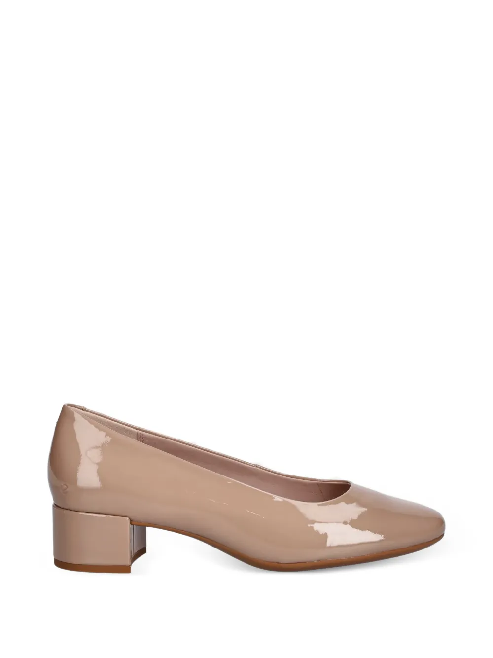 ECCO patent-finish block-heel pumps - Neutrals