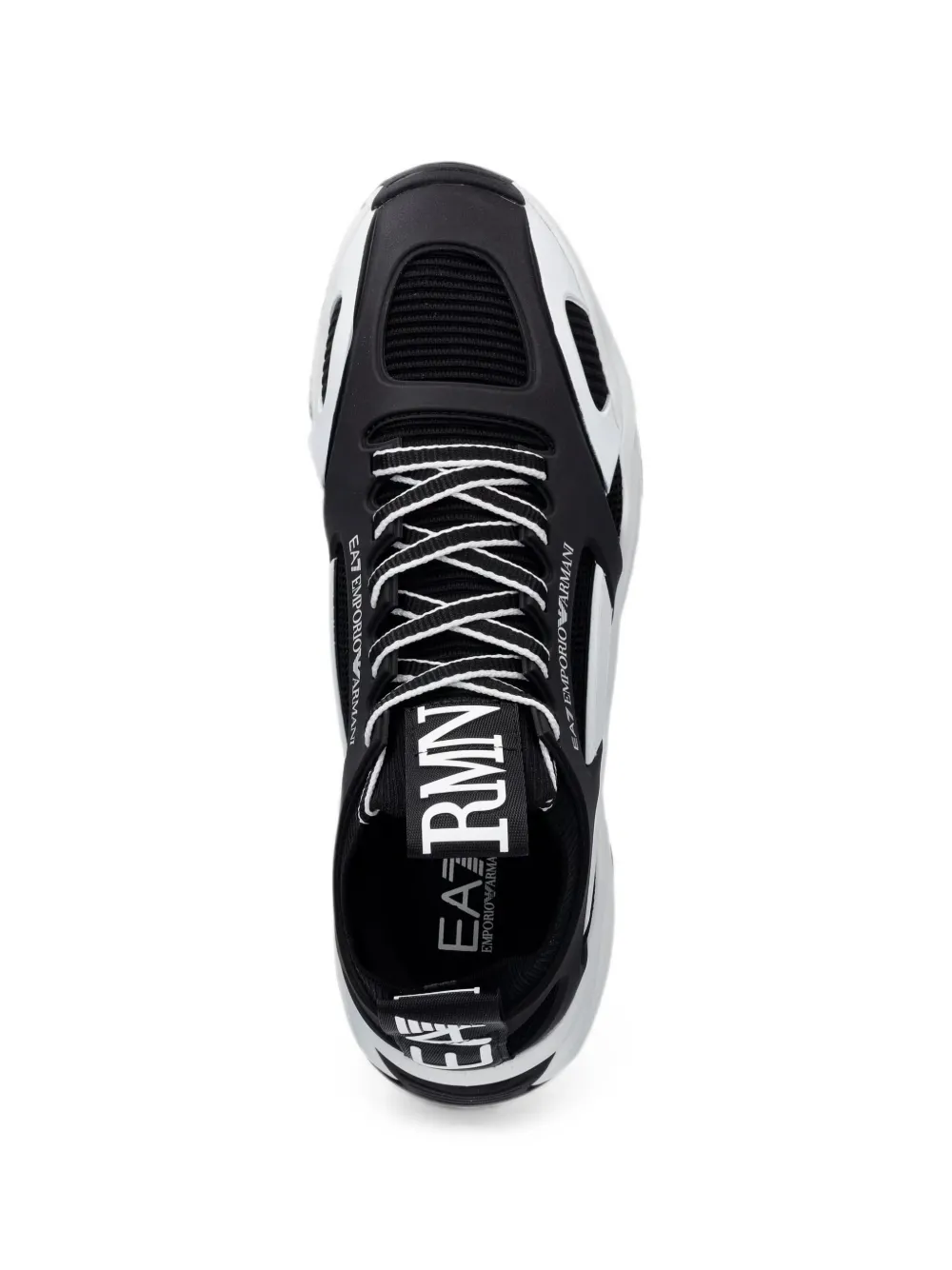 Ea7 Emporio Armani mesh-panelled logo-print sneakers Zwart