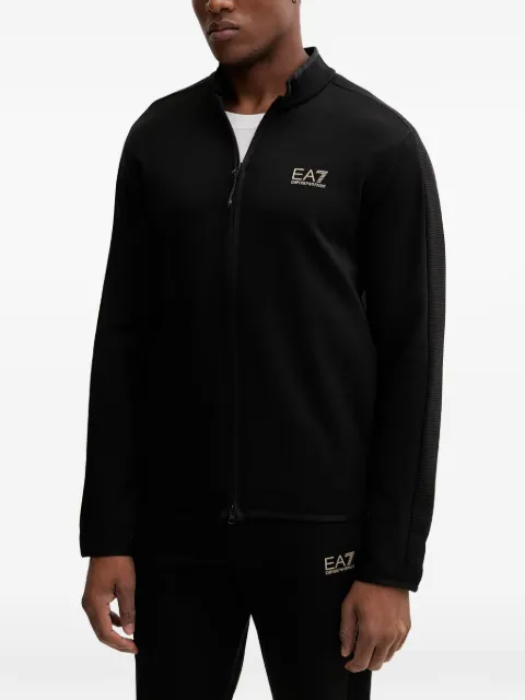 Ea7 Emporio Armani logo-print zip-up sweatshirt