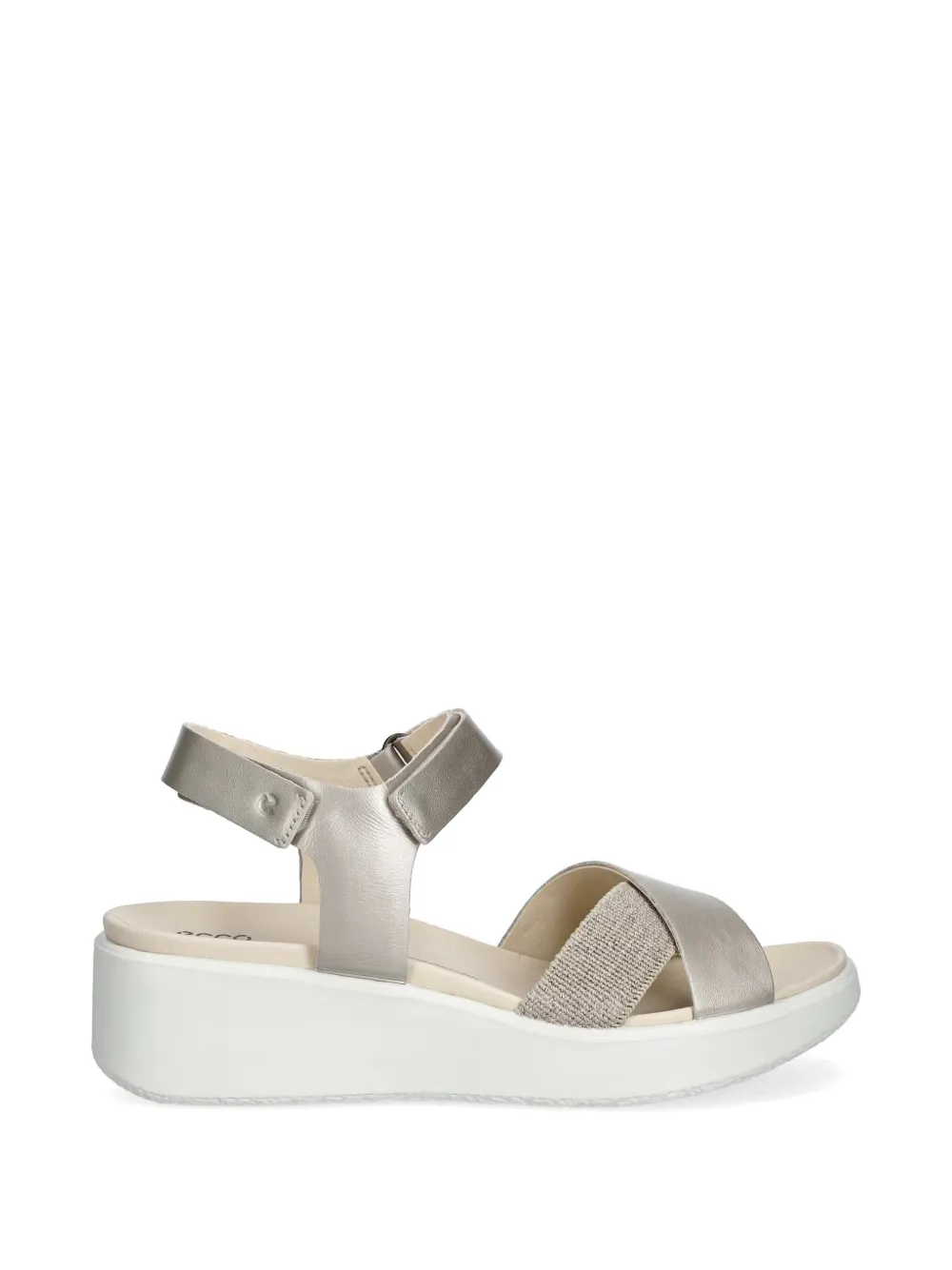 Ecco Flowt Wedge Lx Touch-strap Sandals In Gold