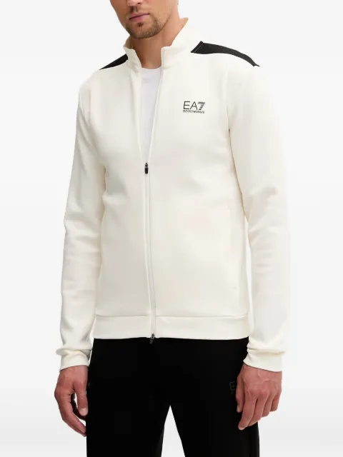 Ea7 Emporio Armani sudadera con logo y cremallera