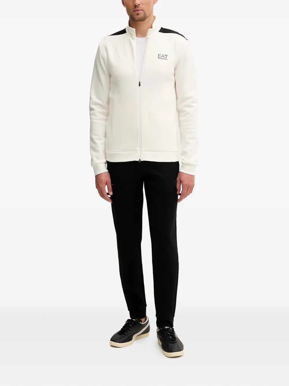 Ea7 Emporio Armani Sweater met logoprint Beige