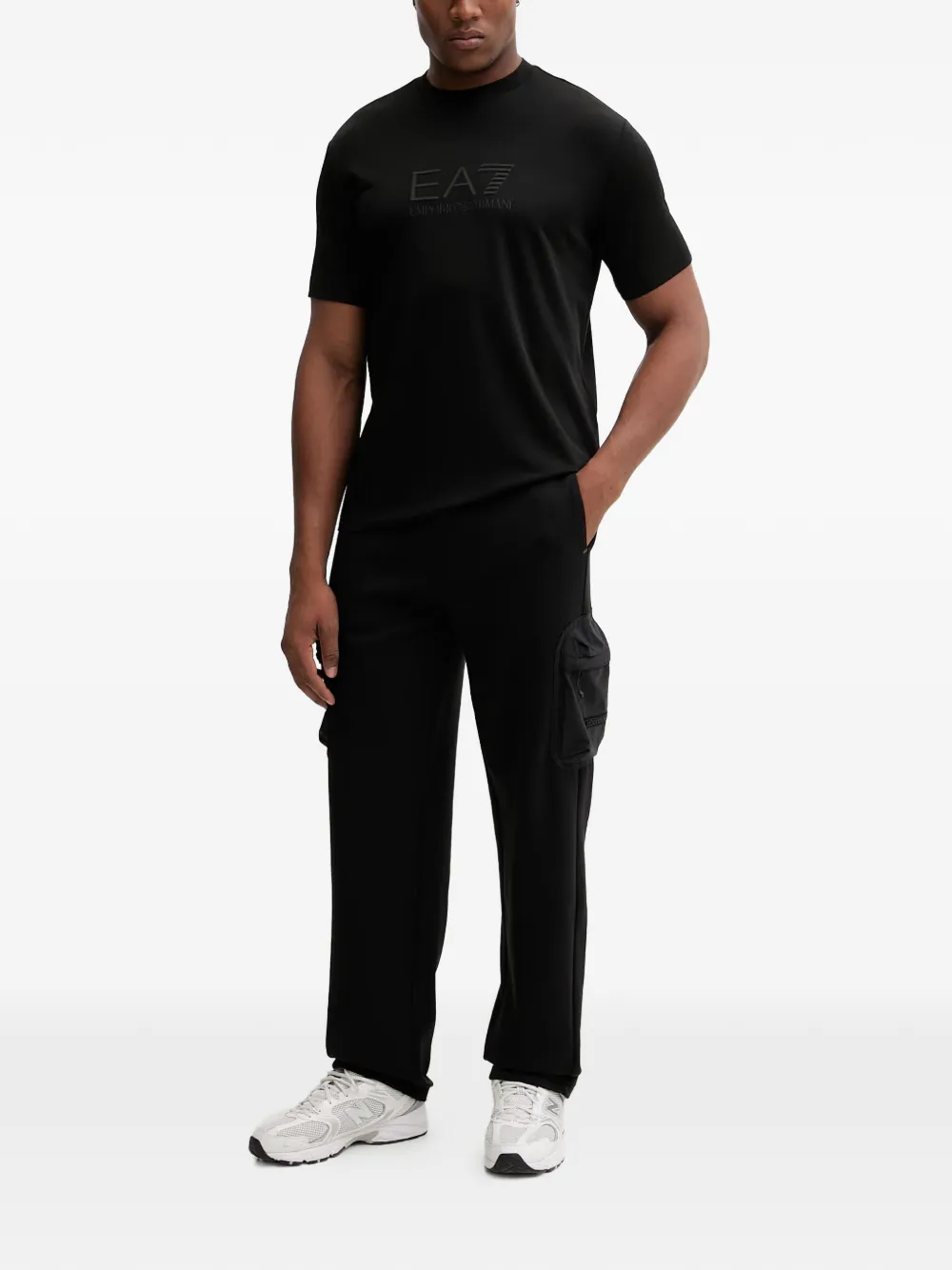 Ea7 Emporio Armani Trainingsbroek met logopatch Zwart