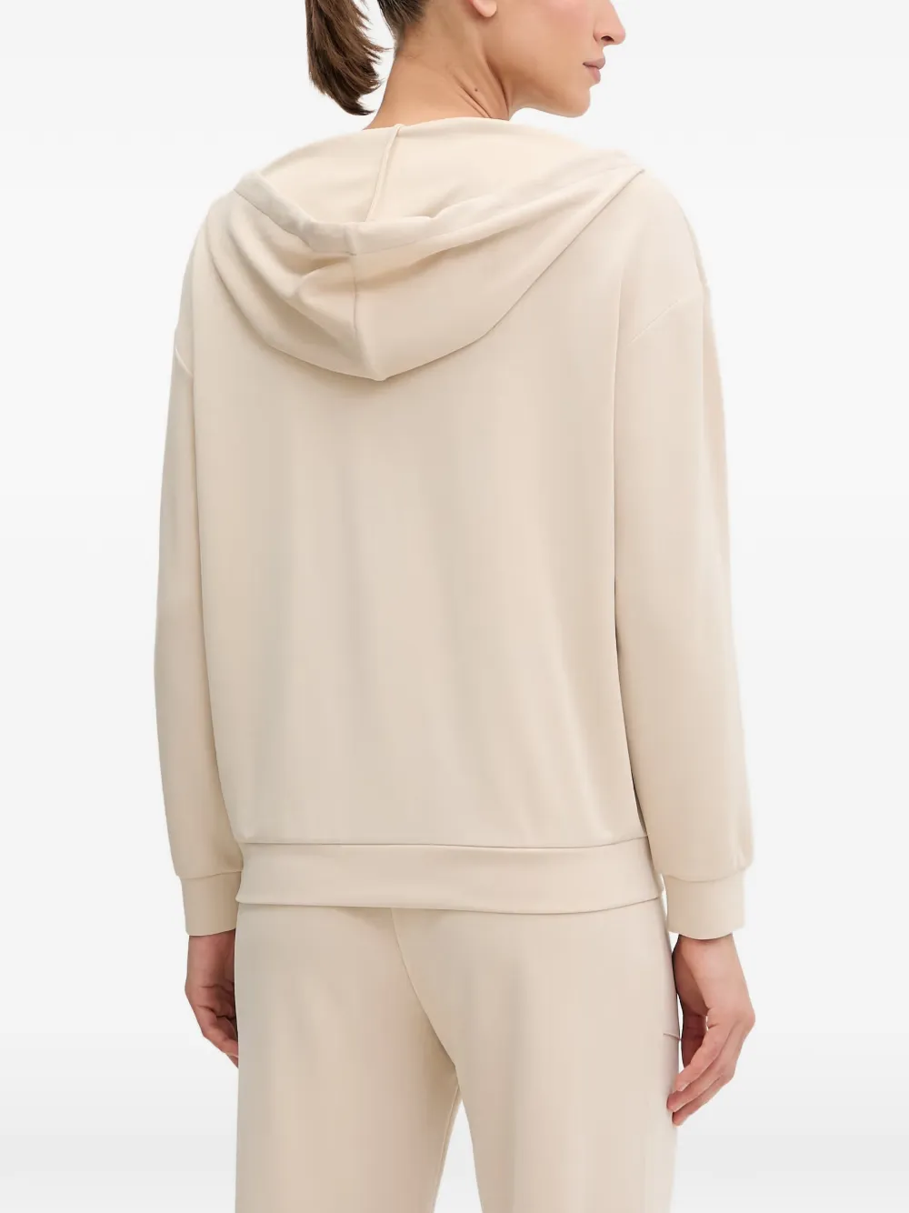 Ea7 Emporio Armani Hoodie met logoplakkaat Beige