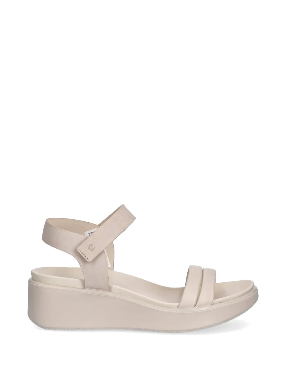 Ecco Flowt Wedge Lx Touch-strap Wedge Sandals In Neutral