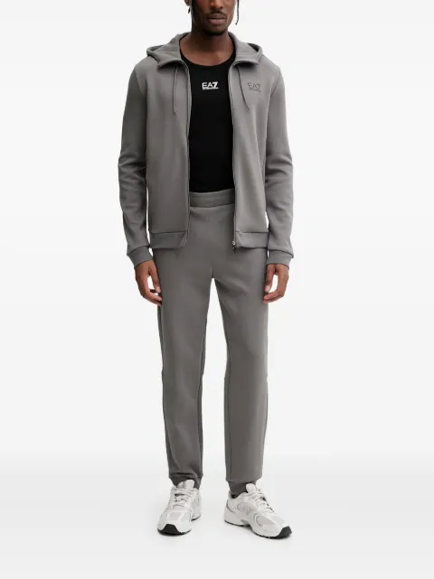 Ea7 Emporio Armani zip-up drawstring hoodie
