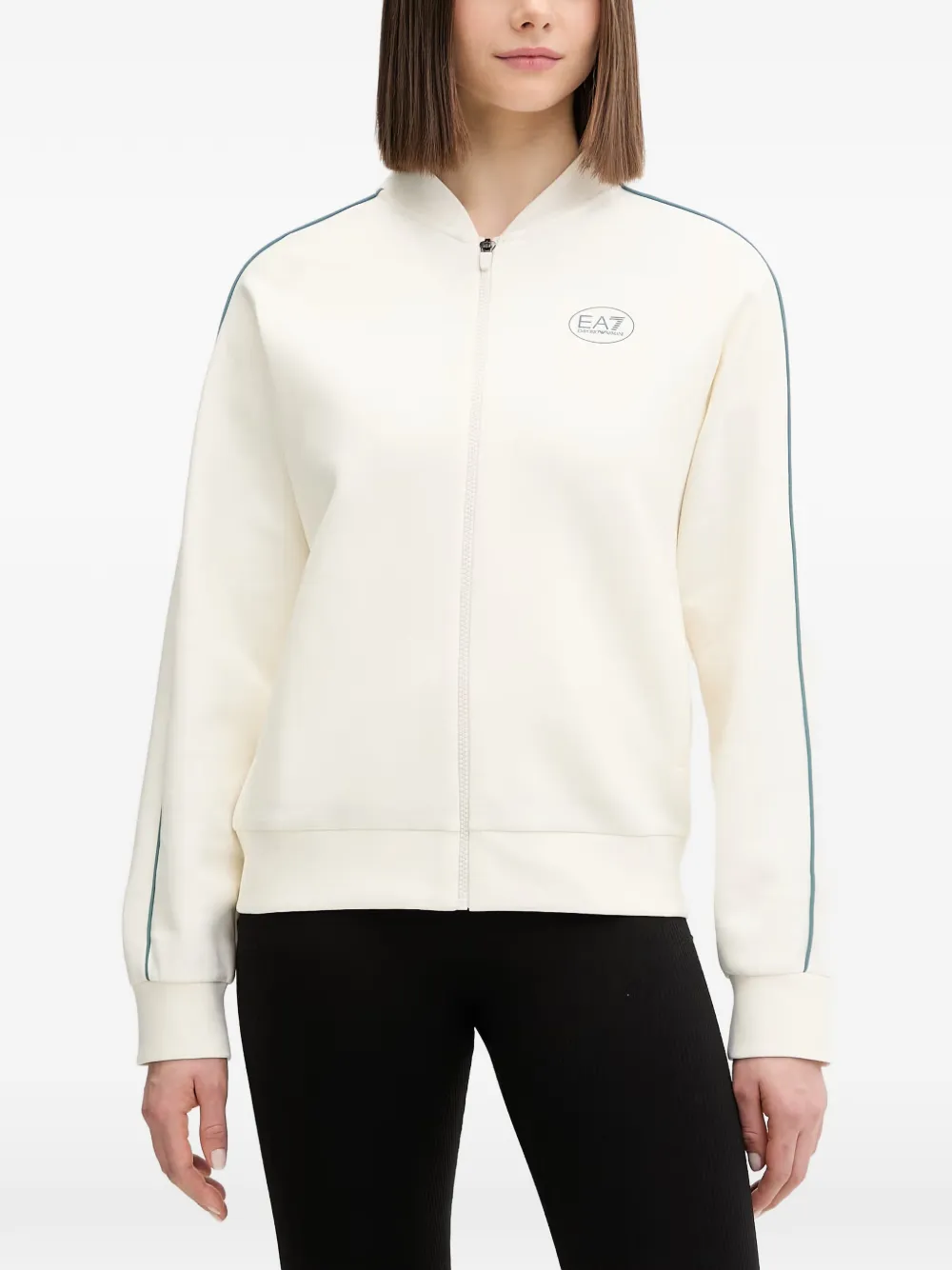 Ea7 Emporio Armani logo-print zip-up jacket - Toni neutri