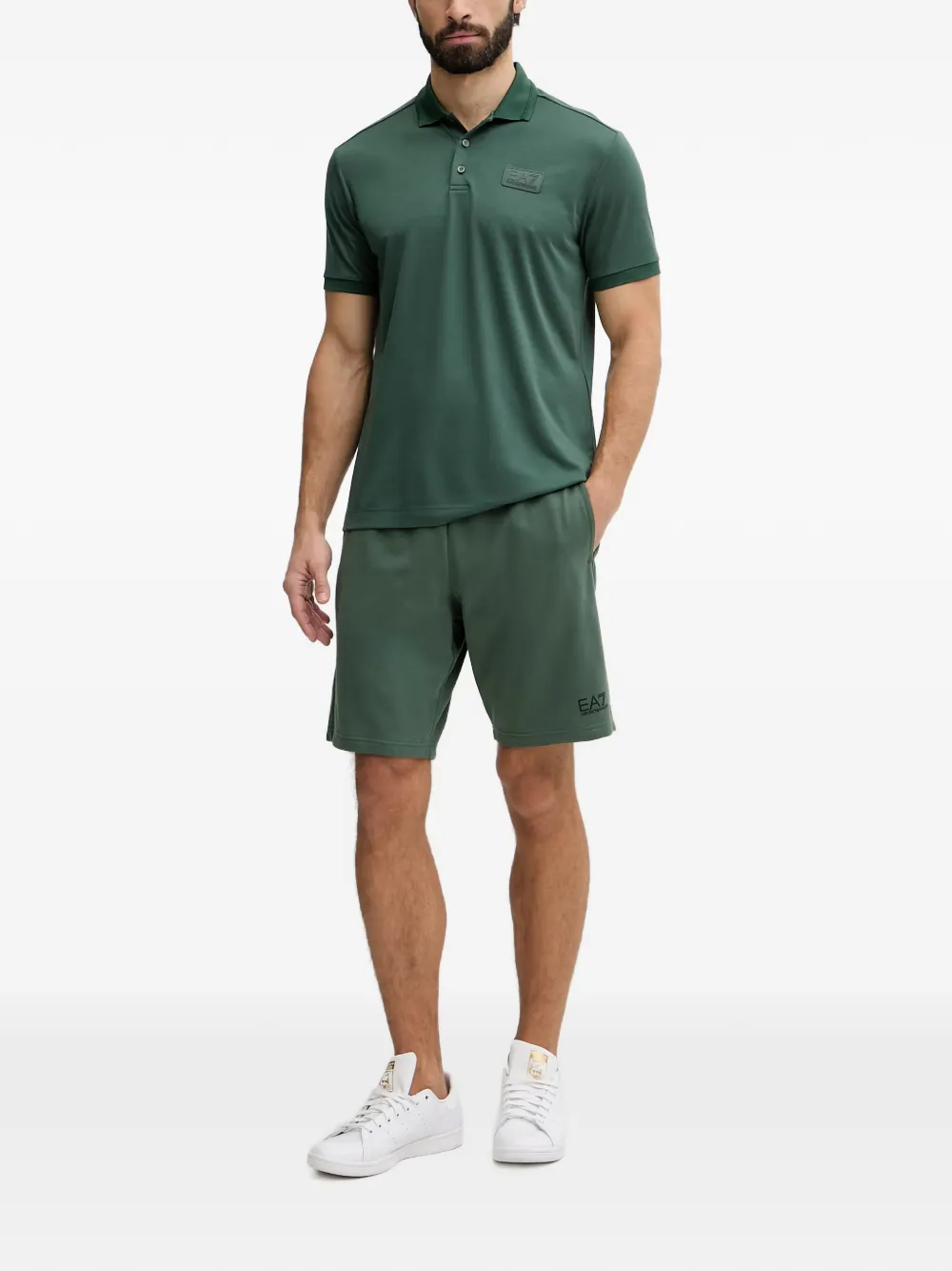 Ea7 Emporio Armani Poloshirt met logopatch Groen