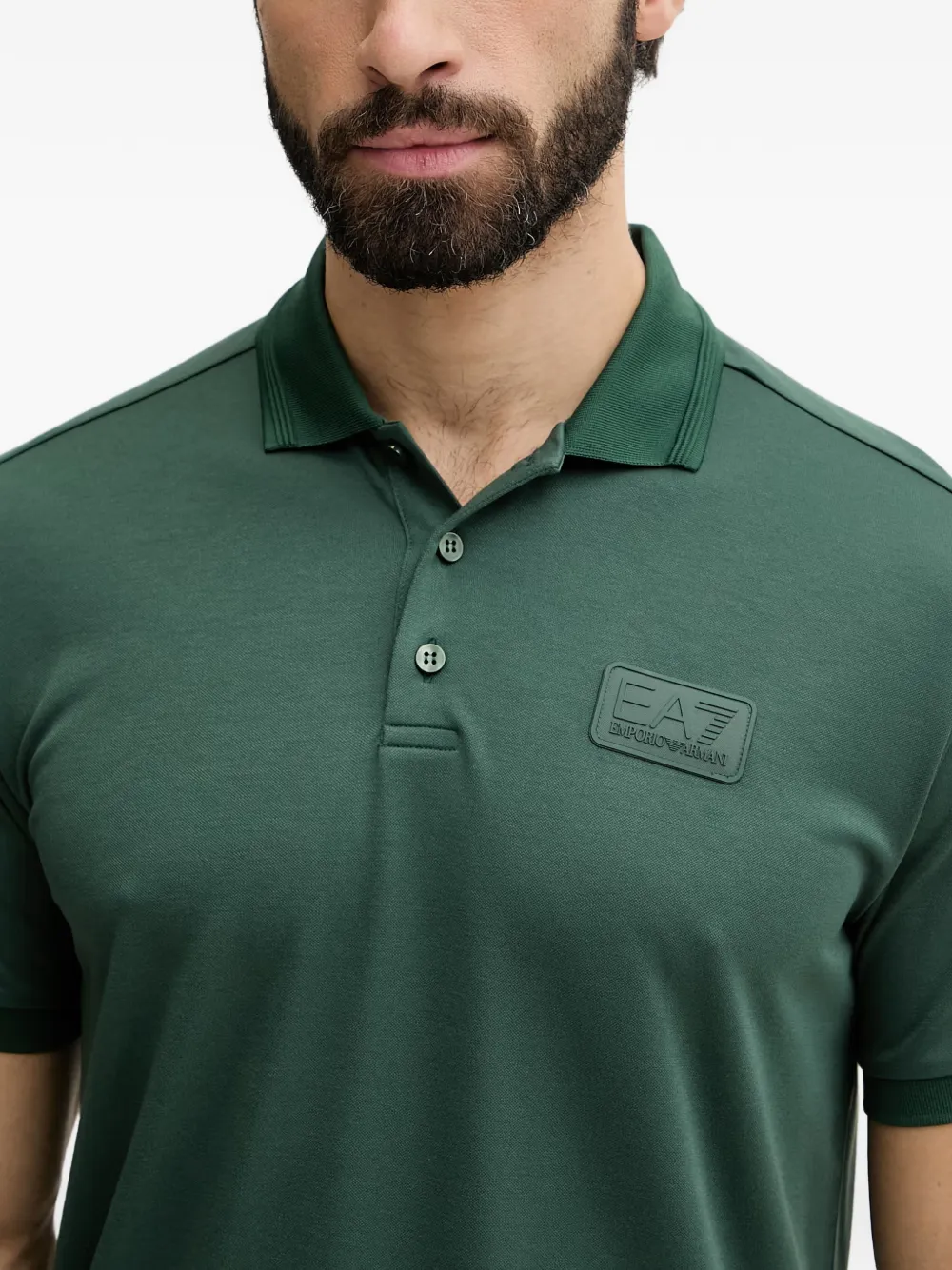 Ea7 Emporio Armani Poloshirt met logopatch Groen