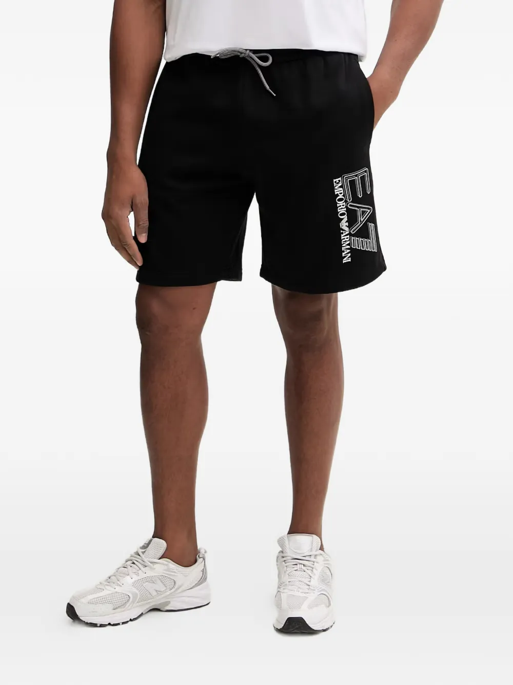 Ea7 Emporio Armani logo-print drawstring shorts - Nero