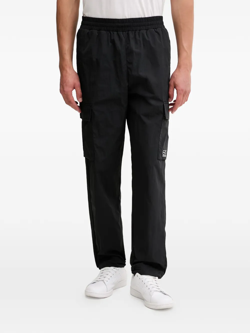 Ea7 Emporio Armani logo-print cargo pants - Nero
