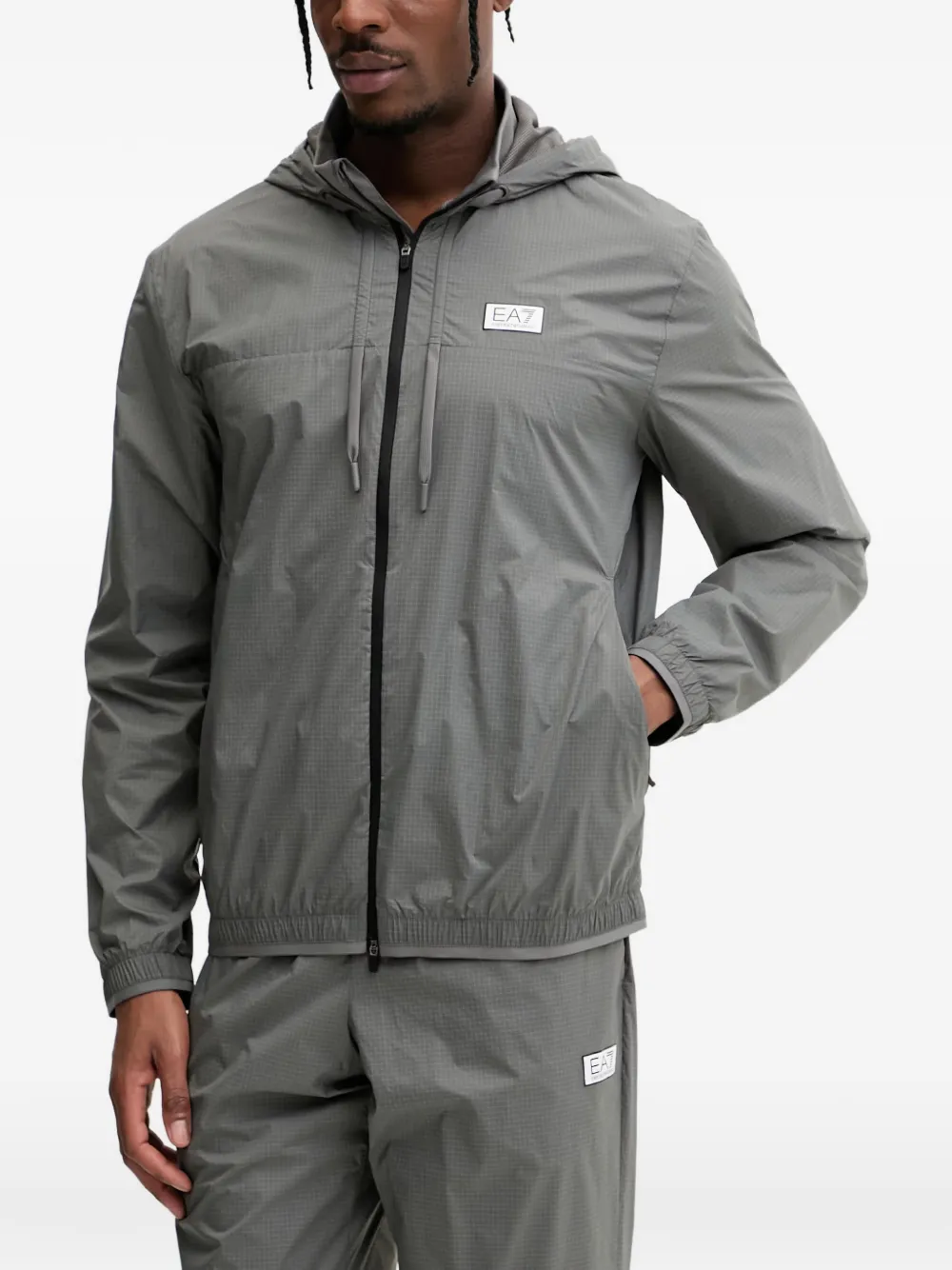 Ea7 Emporio Armani logo-patch track pants - Grigio