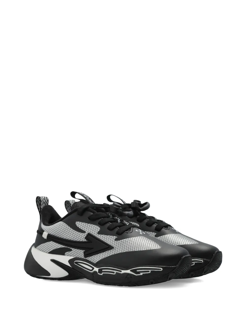 Off-White Kids Arrow-patch mesh sneakers - Nero