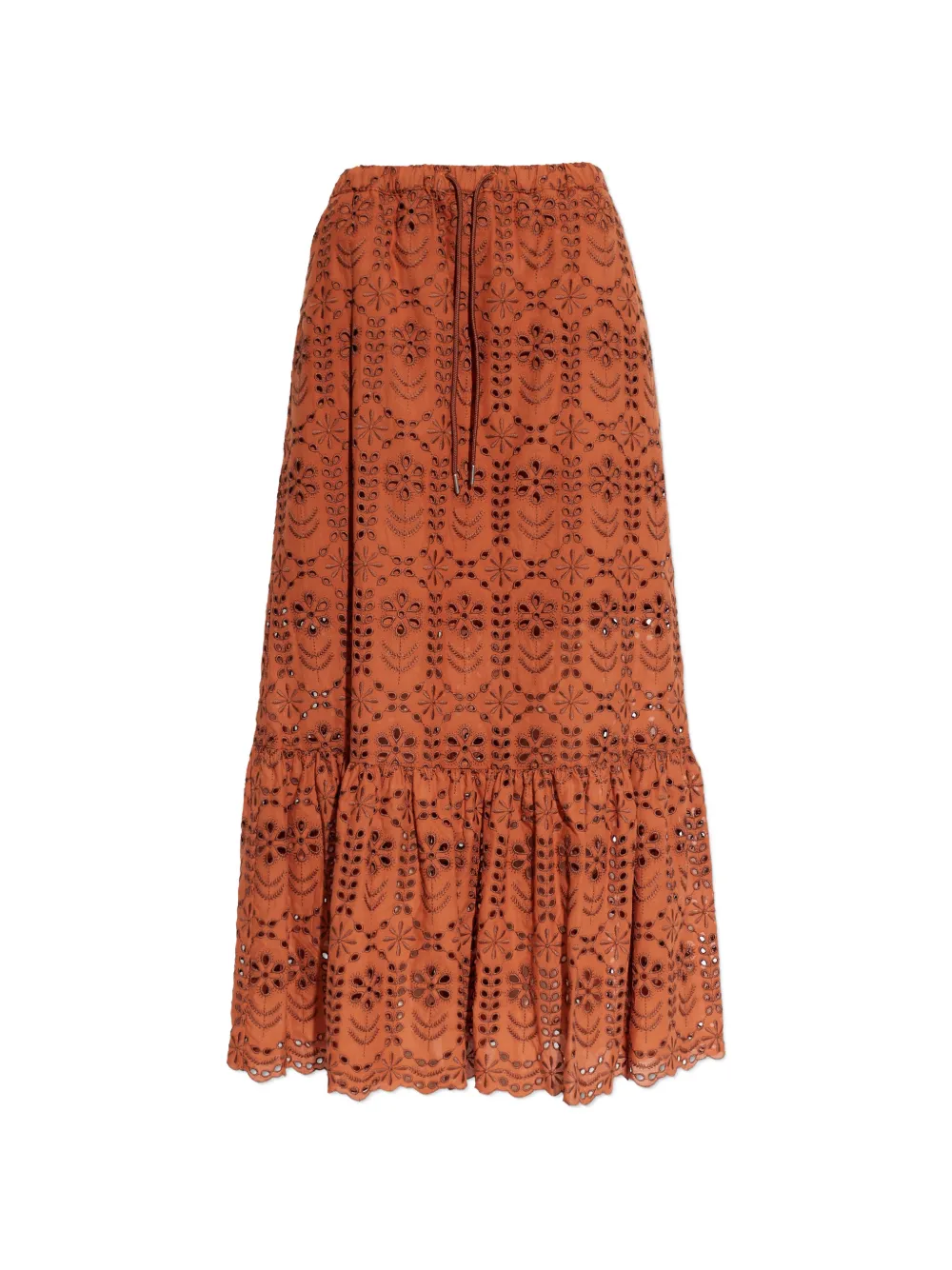 PS Paul Smith broderie-anglaise tiered skirt - Arancione