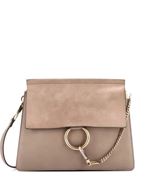 Chloé Pre-Owned Faye Leather and Suede Medium shoulder bag