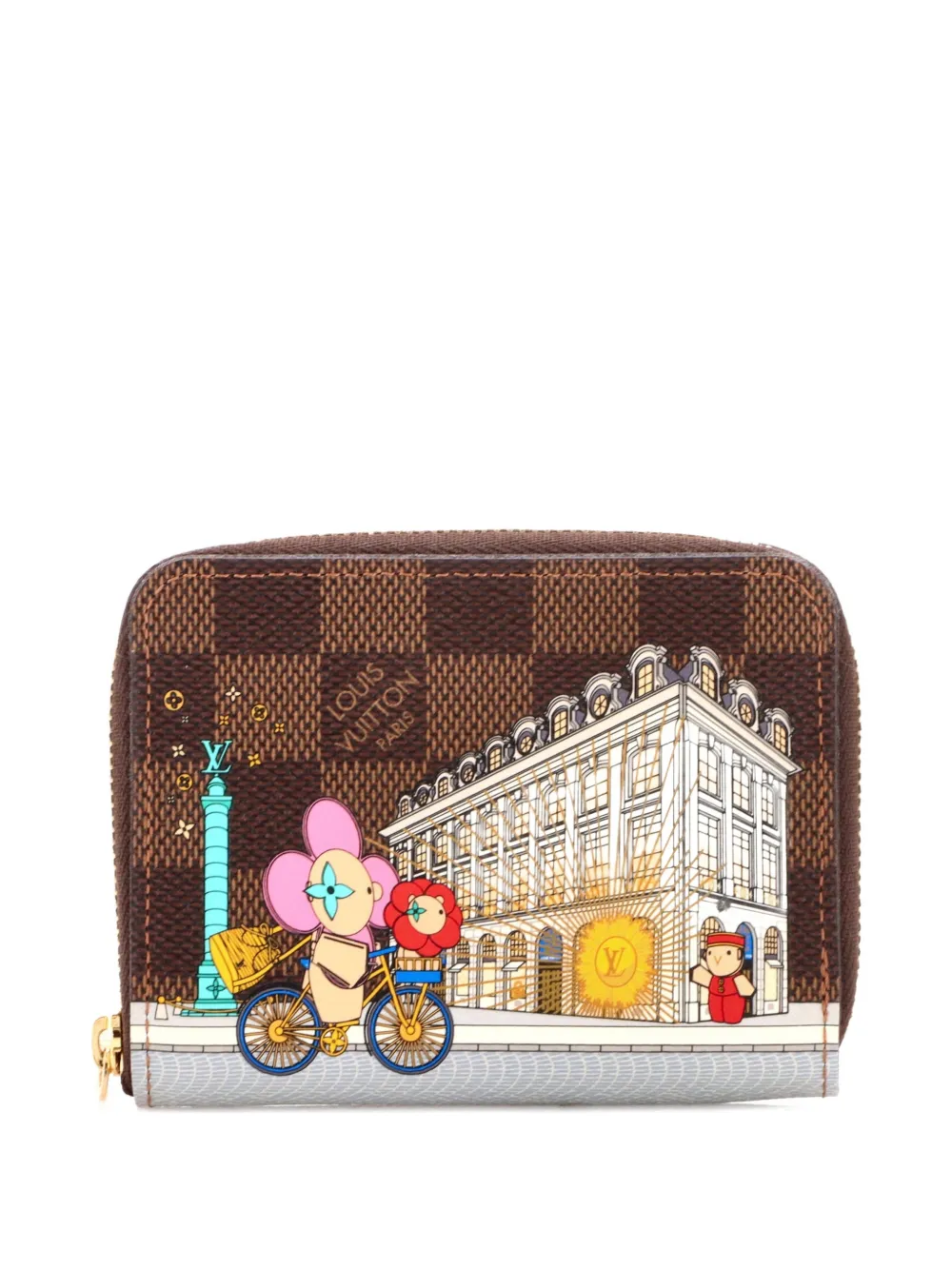 Pre-owned Louis Vuitton Zippy Coin Purse Limited Edition Vivienne Xmas Damier Pouch In Brown