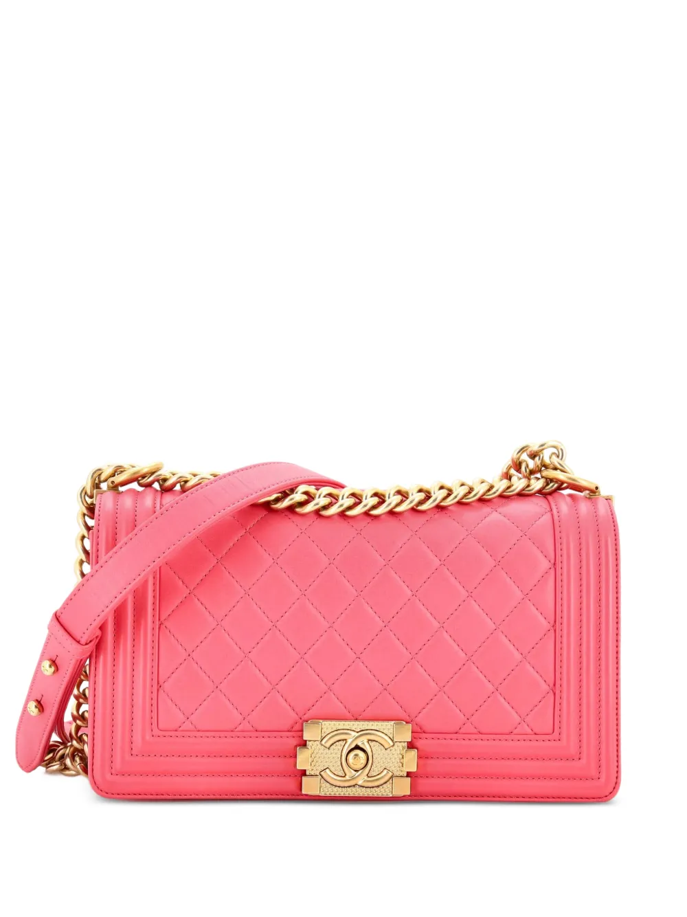 CHANEL Pre-Owned Boy Flap Bag Quilted Lambskin Old Medium shoulder bag - Rosa