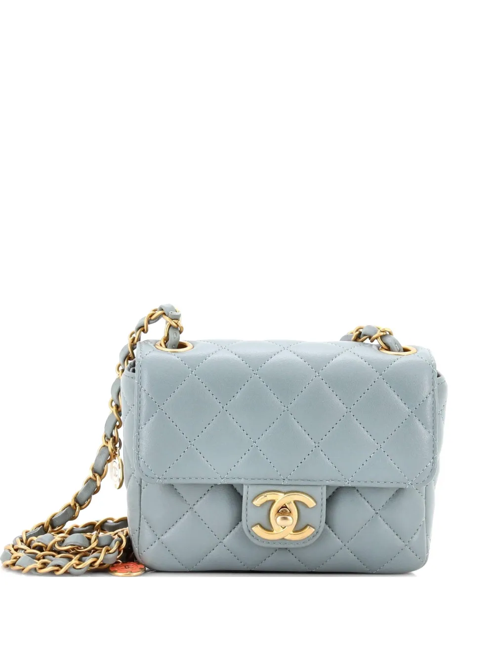 CHANEL Pre-Owned Casino Royale Charms Square Flap Bag Quilted Lambskin with Enamel Mini shoulder bag - Green