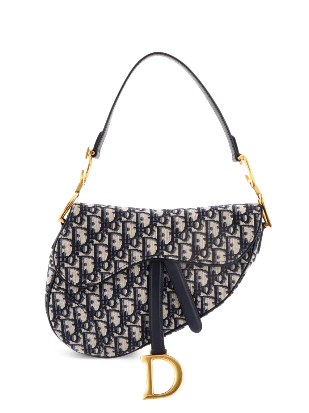 Christian Dior Pre-Owned Mittelgroße Saddle Oblique Schultertasche aus Canvas - Blau