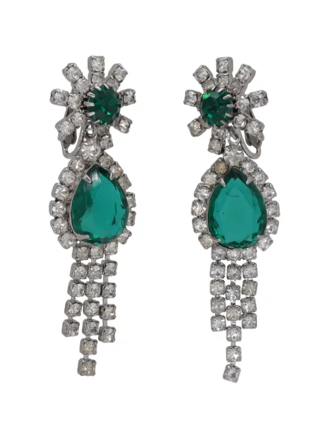 Vintage 1950s crystal-embellished drop earrings