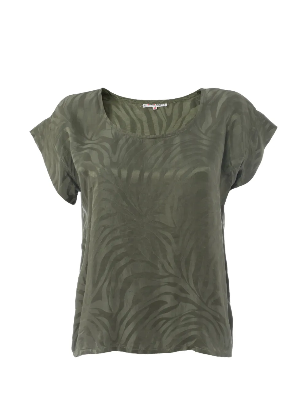 Saint Laurent Pre-Owned zebra-pattern jacquard T-shirt - Verde