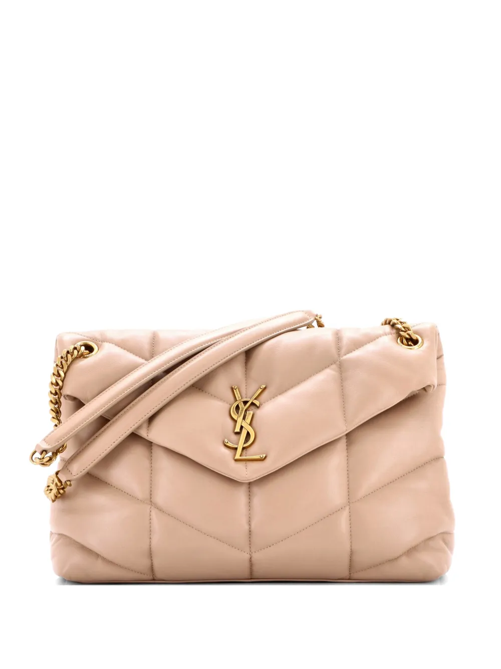 Saint Laurent Pre-Owned Loulou Puffer Quilted Leather Medium shoulder bag - Neutrals