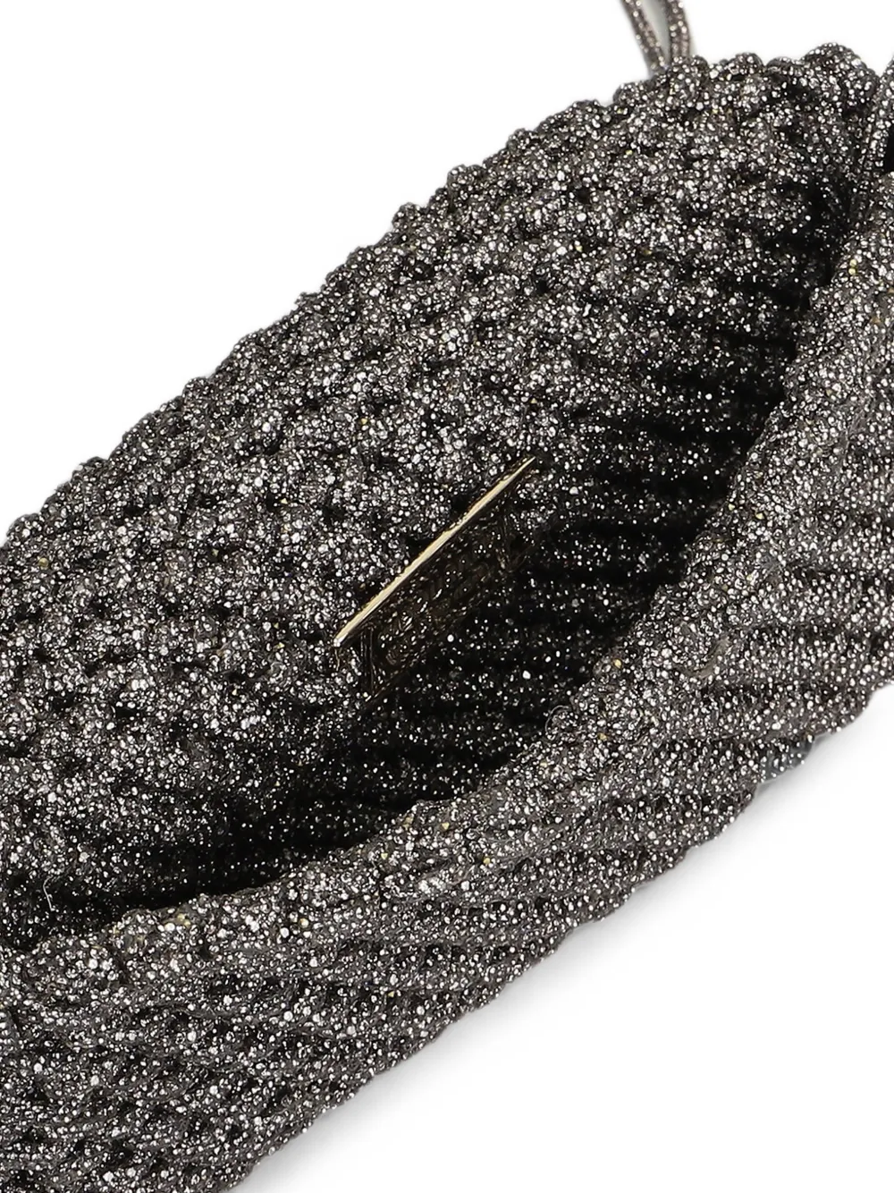 Hibourama Aurora clutch verfraaid met kristallen Grijs
