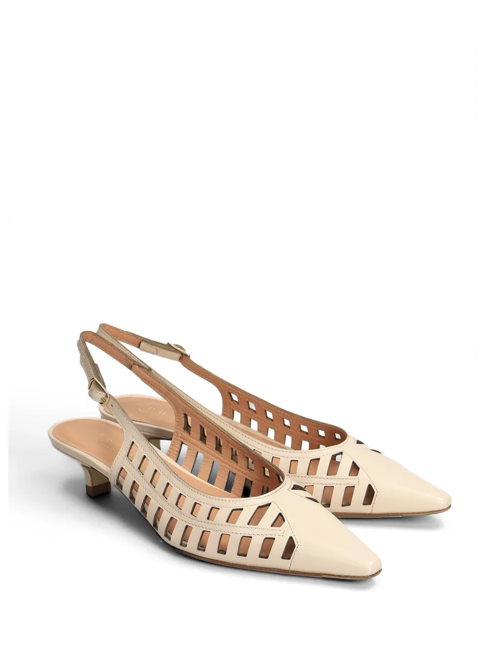 Julie Dee cut-out slingback pumps Beige
