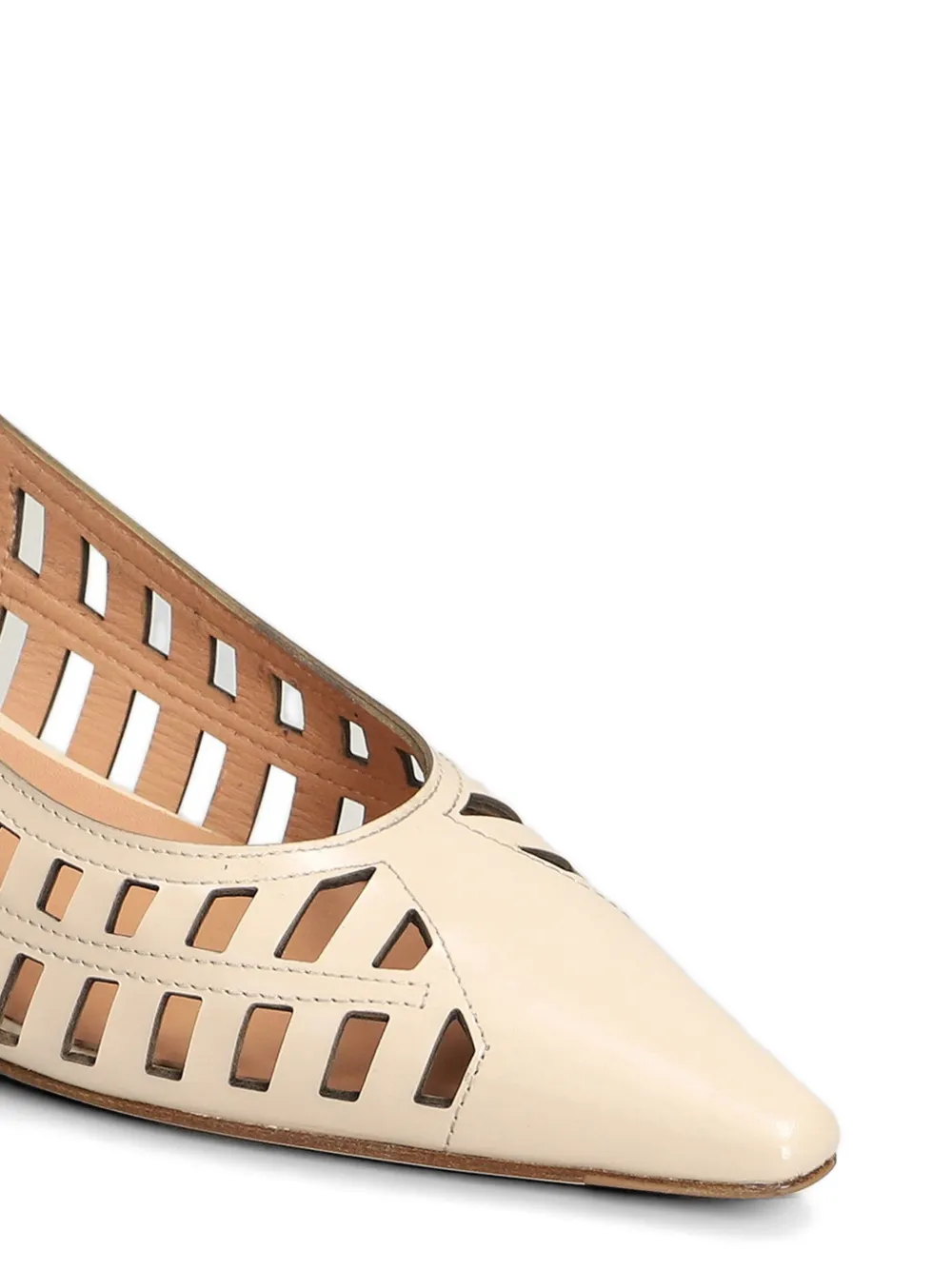 Julie Dee cut-out slingback pumps Beige