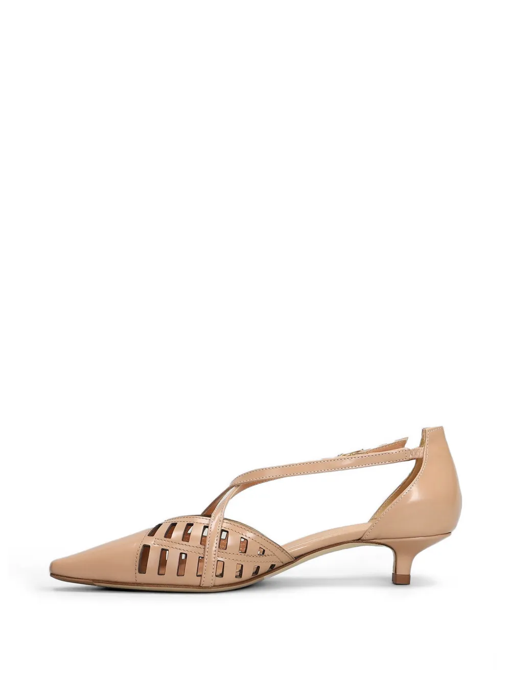 Julie Dee cut-out pointed-toe pumps Beige