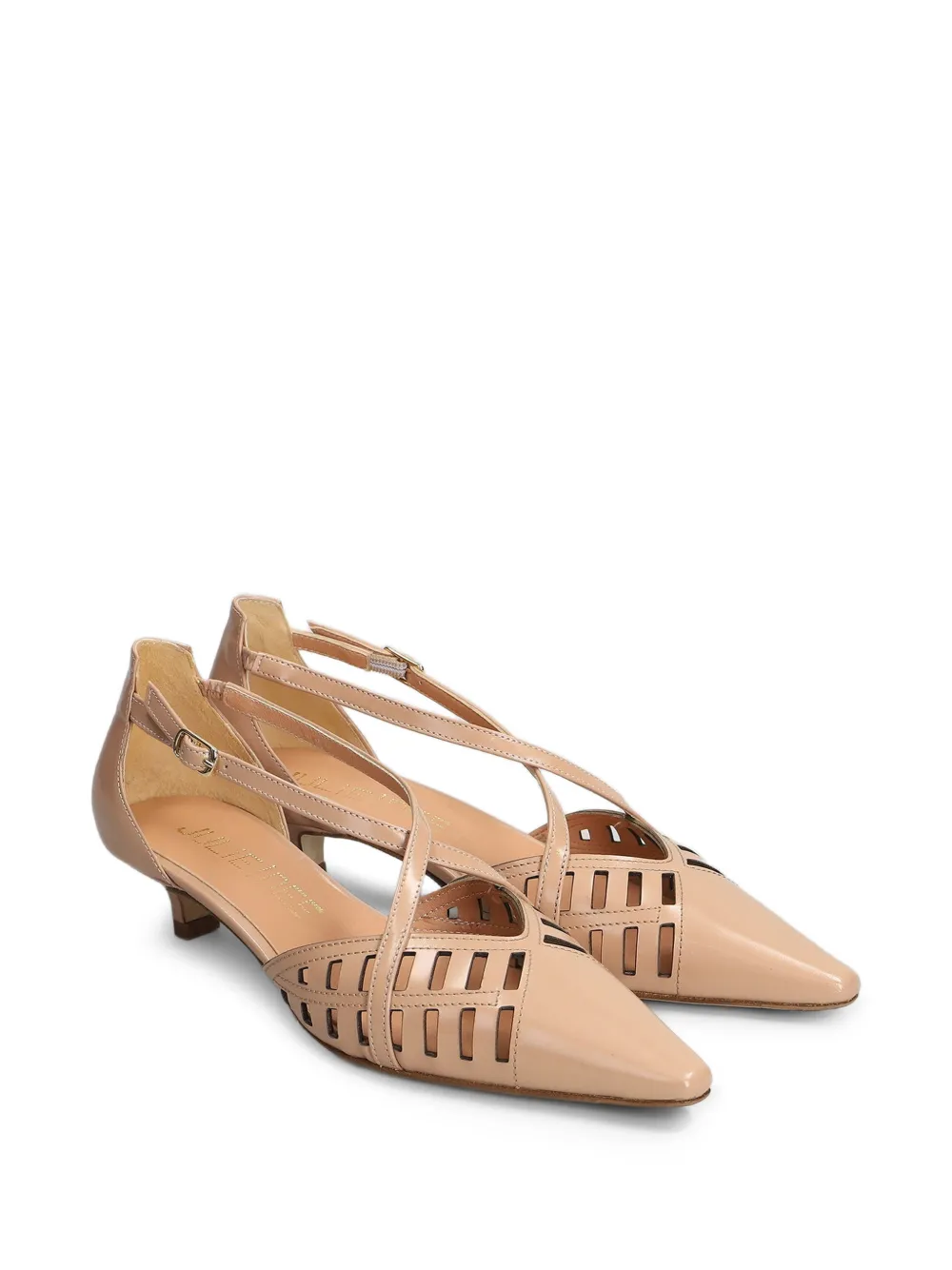 Julie Dee cut-out pointed-toe pumps Beige