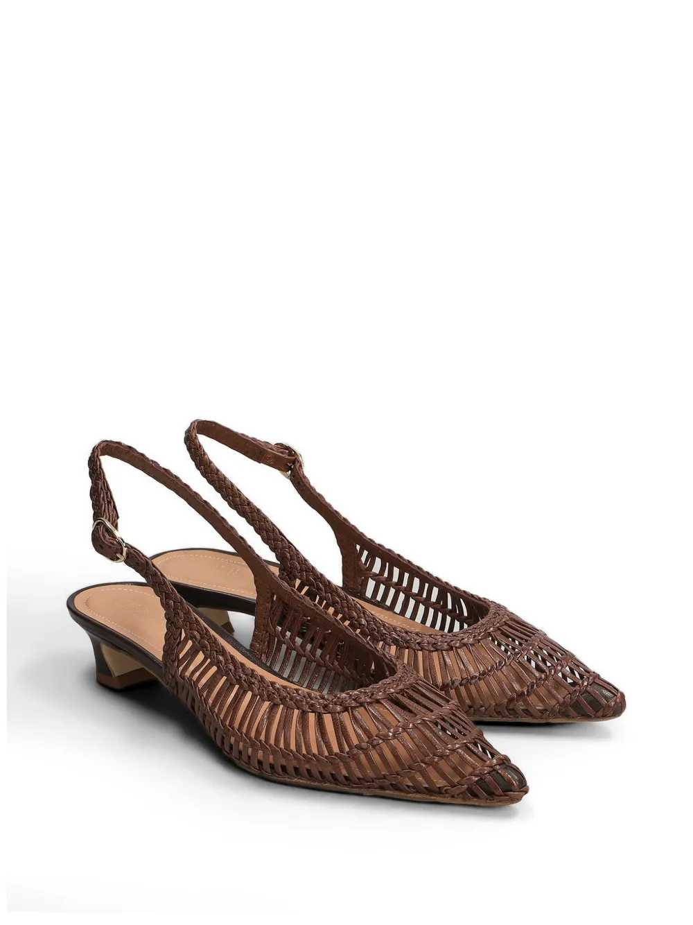 Julie Dee woven slingback pumps Bruin