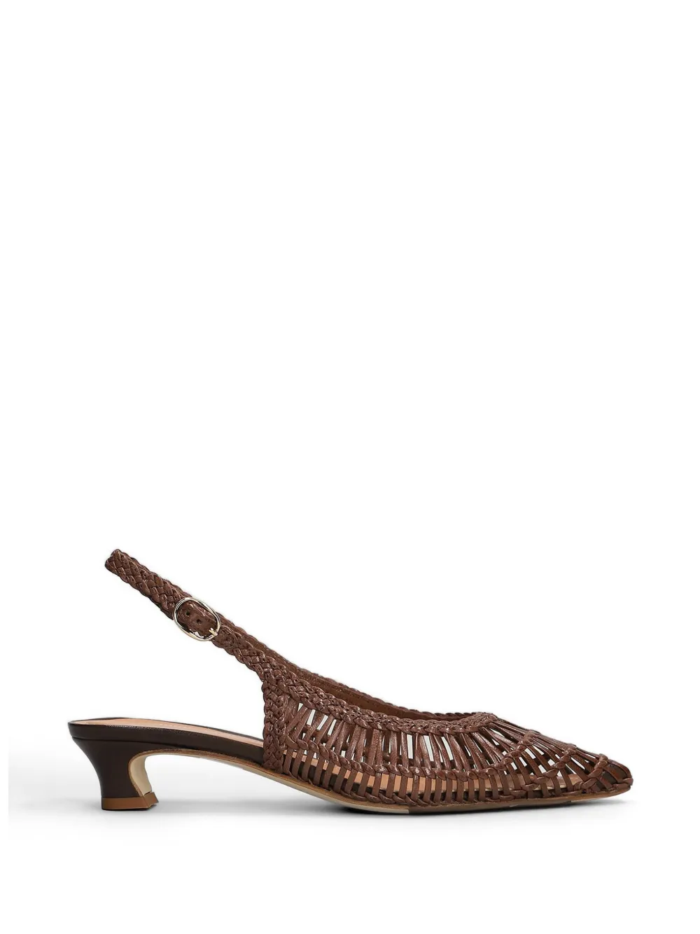 Julie Dee woven slingback pumps Bruin