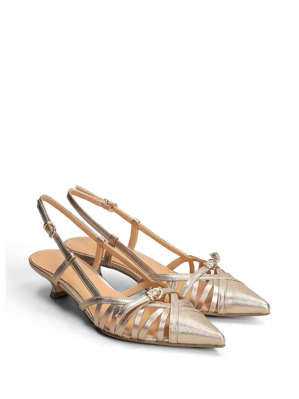 The Seller strappy pointed-toe pumps Goud