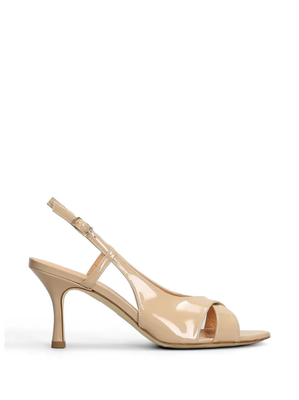The Seller patent-finish crossover-strap sandals - Toni neutri