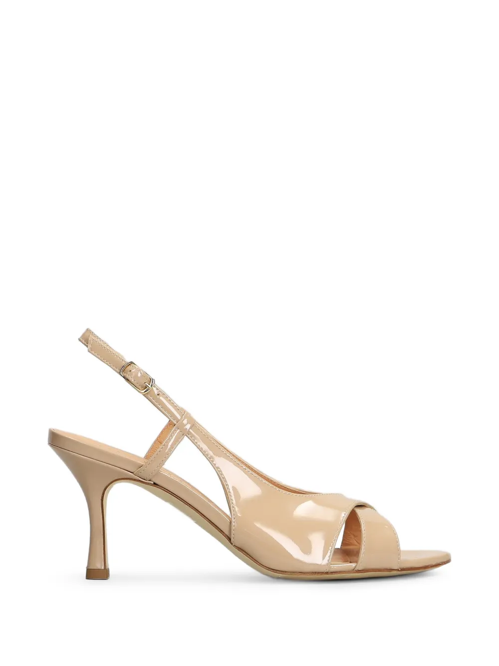 The Seller patent-finish crossover-strap sandals Beige