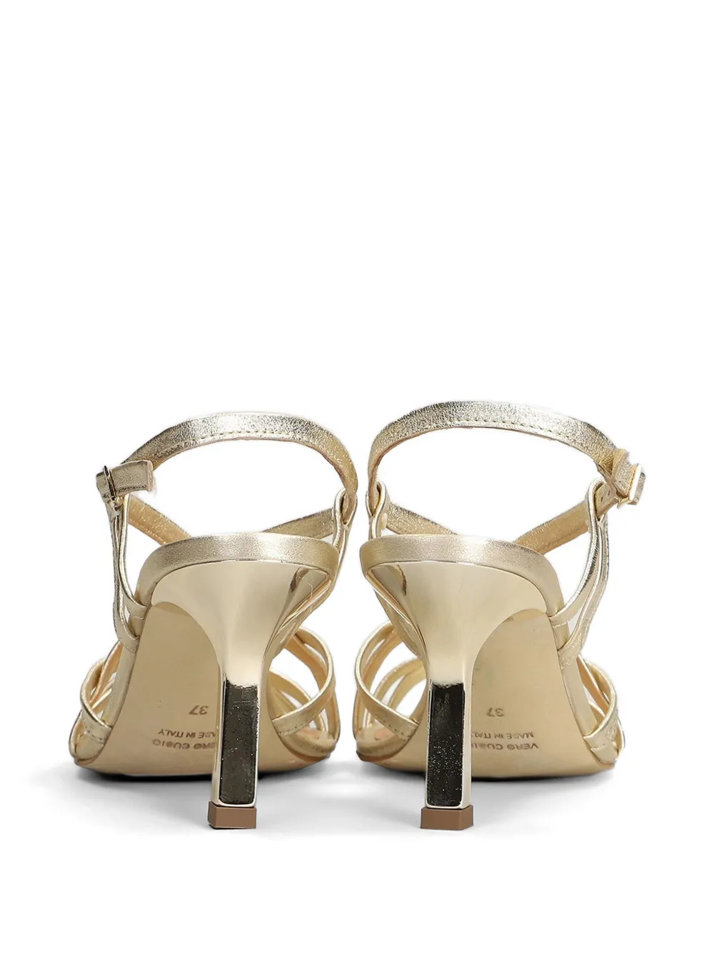 The Seller strappy metallic-effect sandals Goud