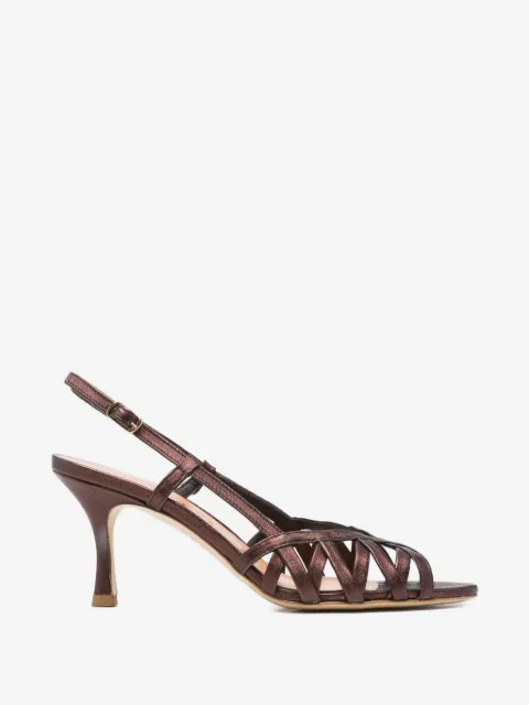 The Seller metallic cage-style pumps