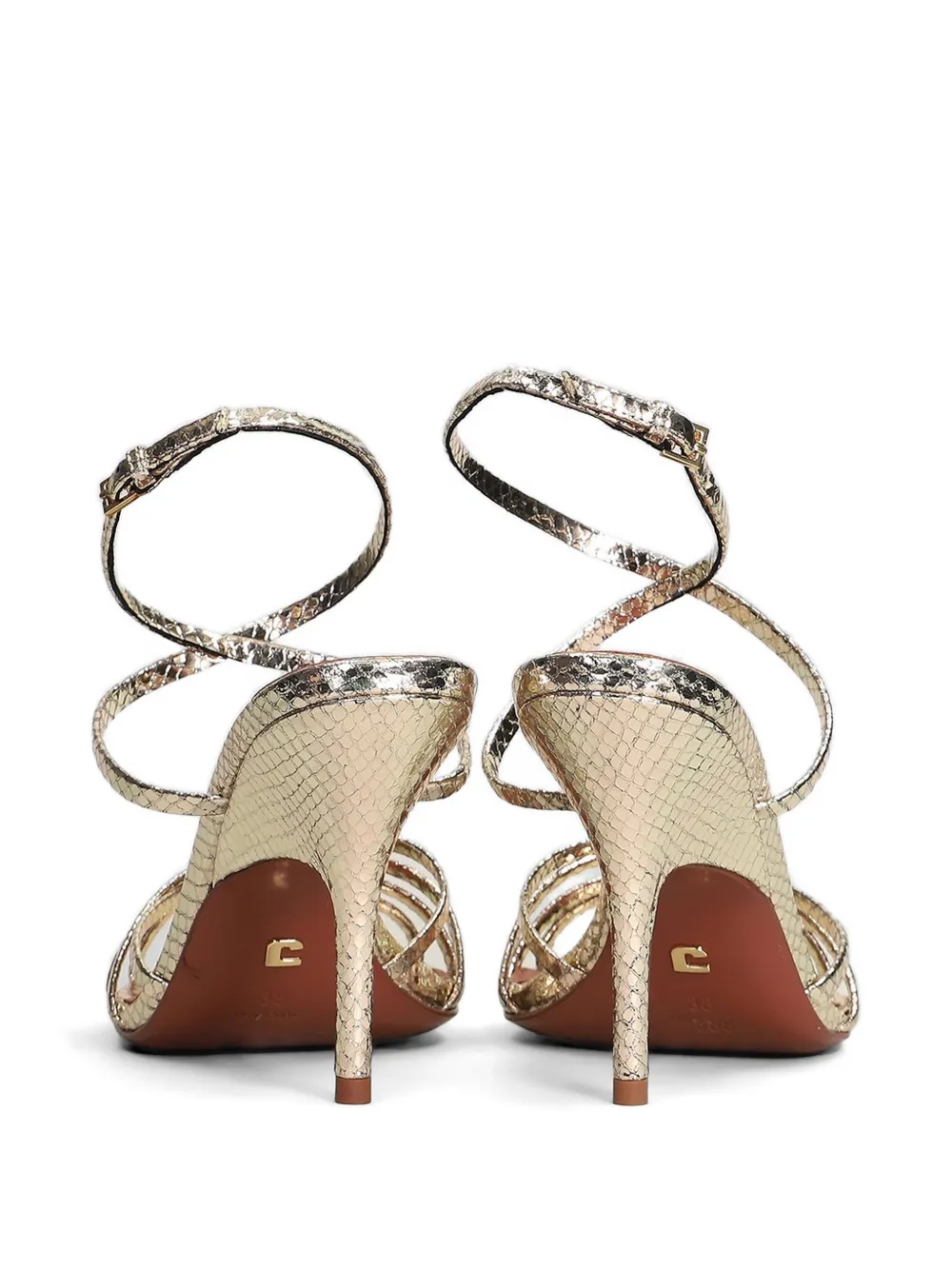 Lola Cruz Raquelle snakeskin-effect strappy sandals Goud
