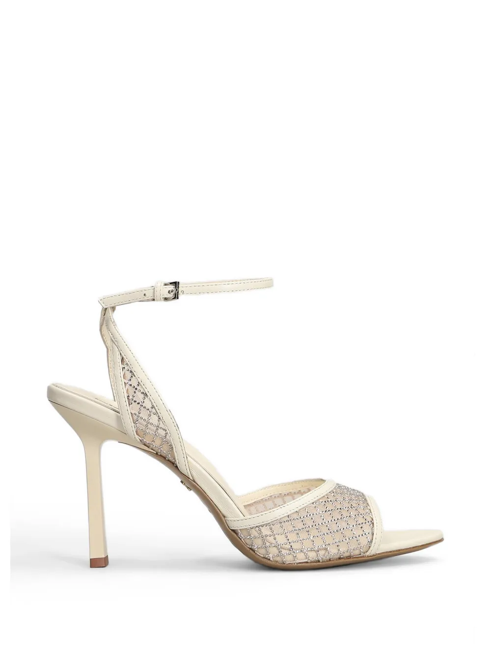 Lola Cruz crystal-embellished mesh sandals - Toni neutri