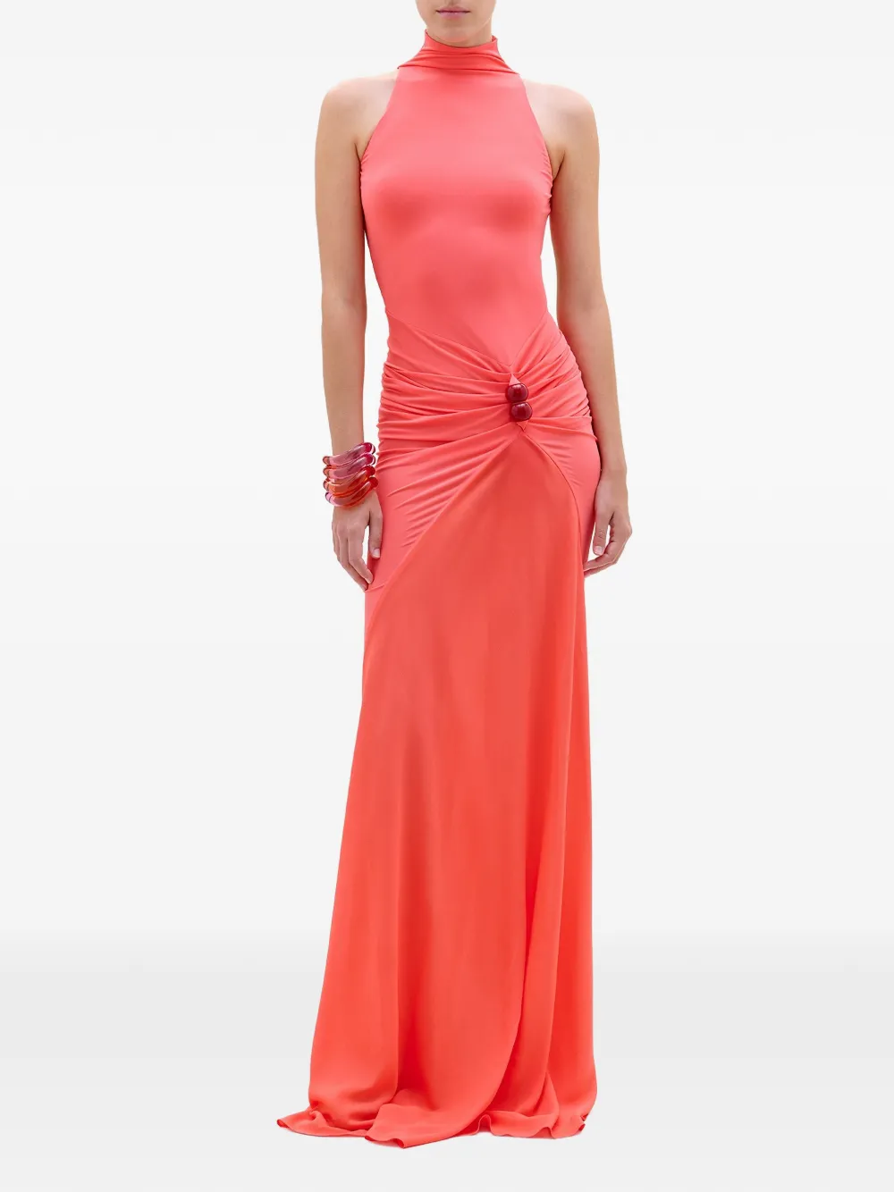 Silvia Tcherassi cutout gathered dress - Pink