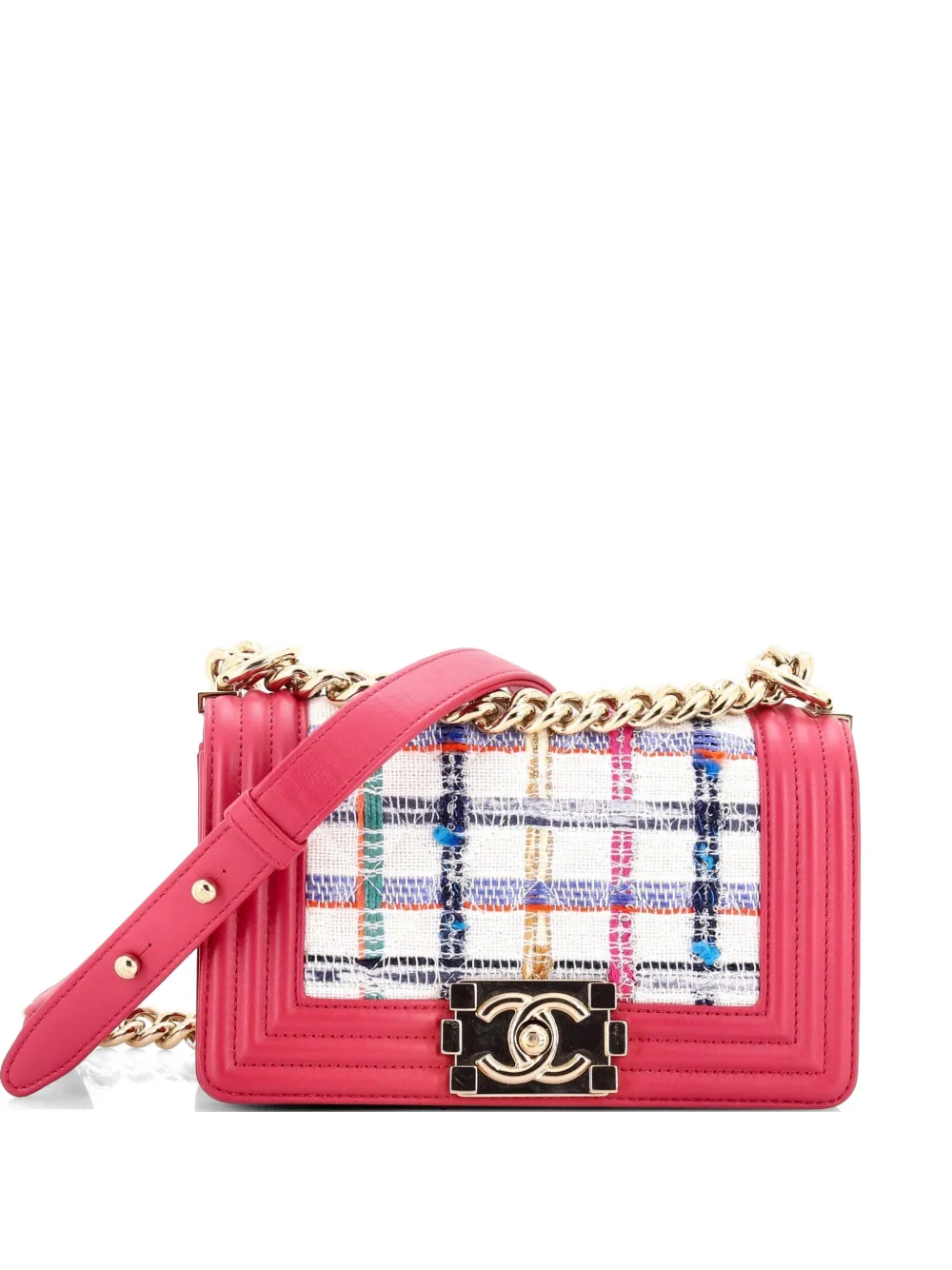 CHANEL Pre-Owned Boy Flap Bag Quilted Tweed Small shoulder bag - Multicolore