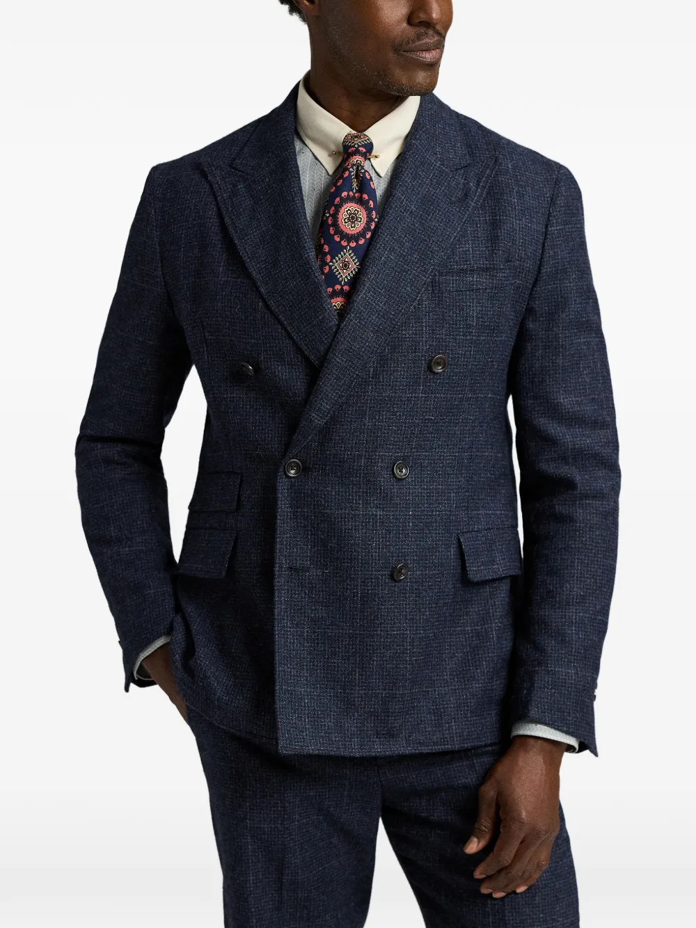 Ralph Lauren RRL Doppelreihiges Sakko mit Karo - Blau