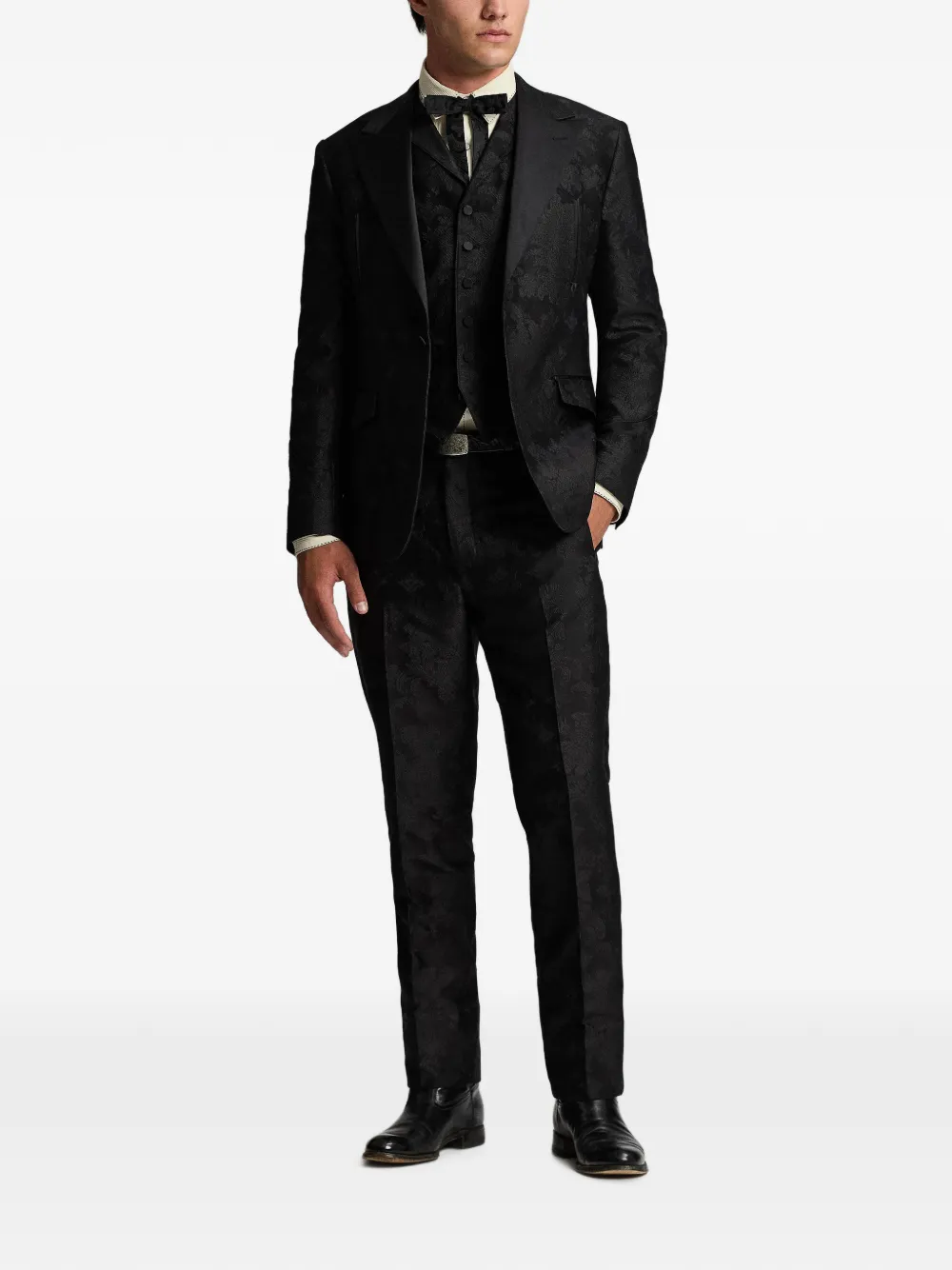 Ralph Lauren RRL Blazer a fiori jacquard - Nero