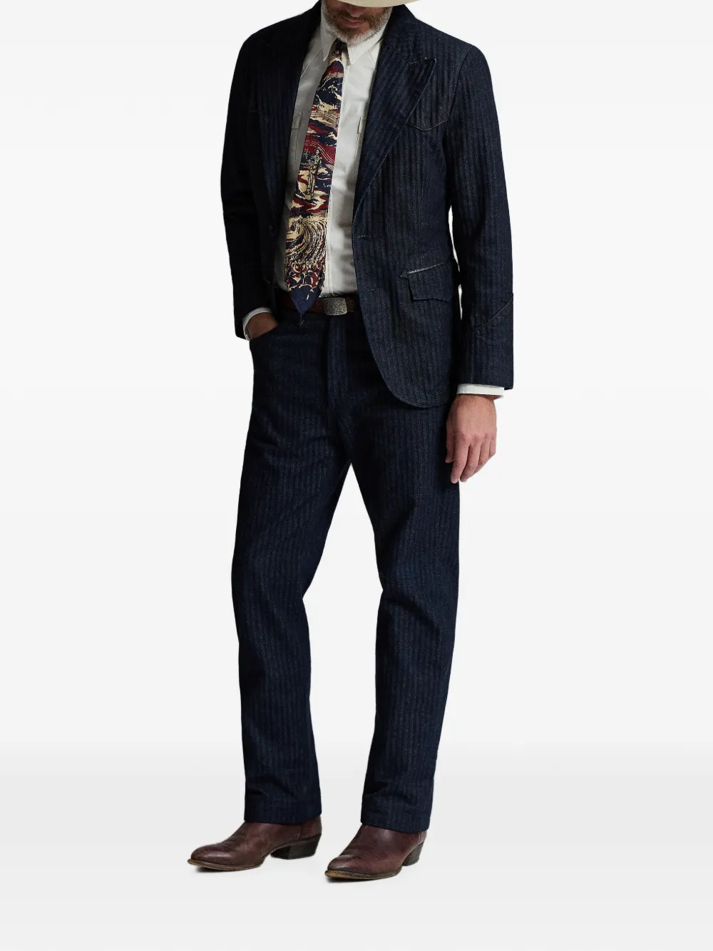 Ralph Lauren RRL Broek met krijtstreep Blauw