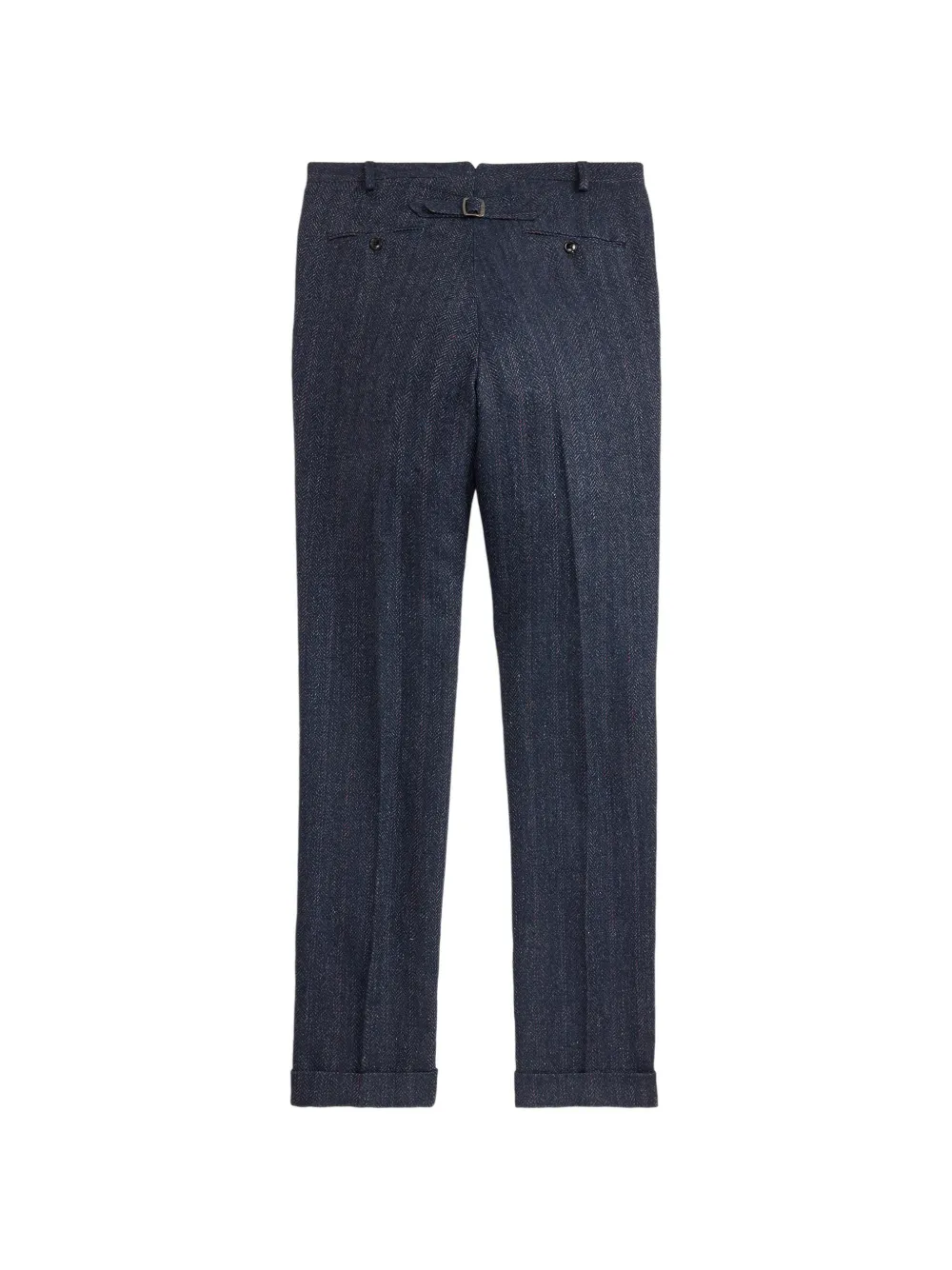 Ralph Lauren RRL Broek met visgraat patroon en gesmockte rug Blauw